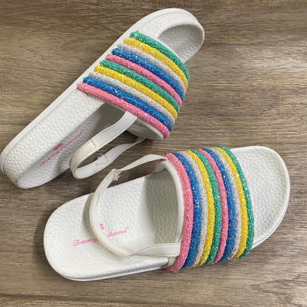 Tommy Bahama Rainbow Glitter Slides
